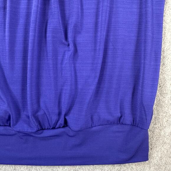 IZ Byer Y2k Statement Neck Beaded Top Women's Large Purple Gathered Waist - Picture 4 of 8